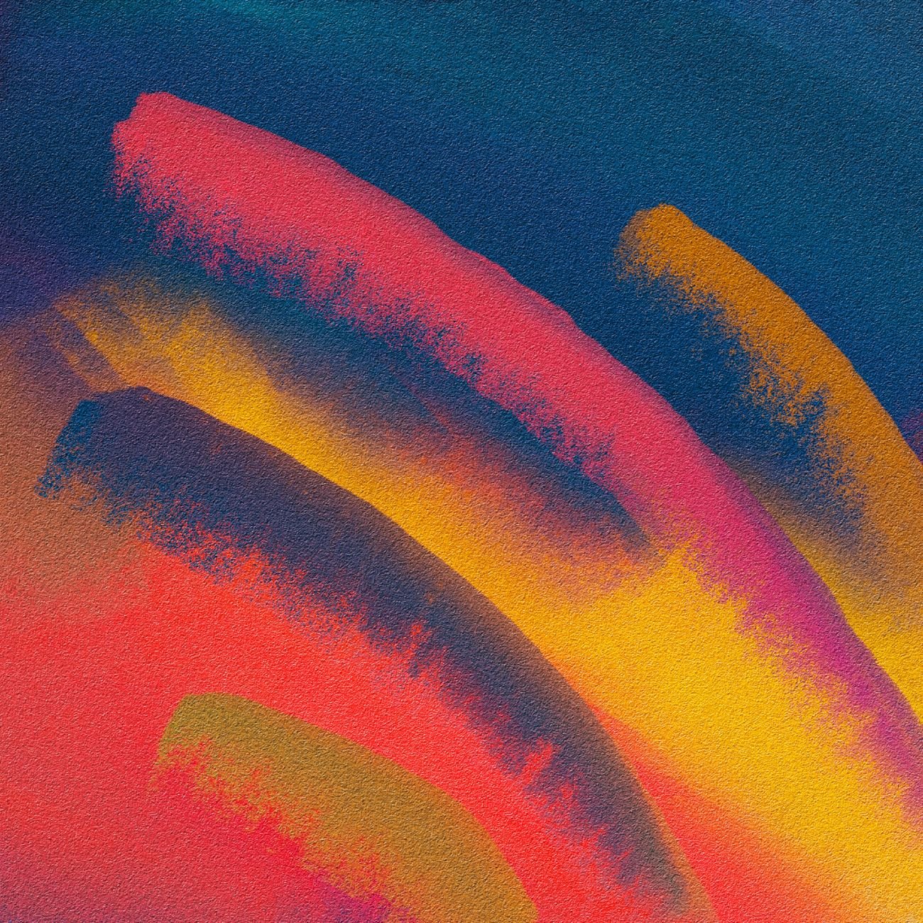 A vibrant abstract artwork featuring colorful brushstrokes in a close-up view, showcasing bold textures.